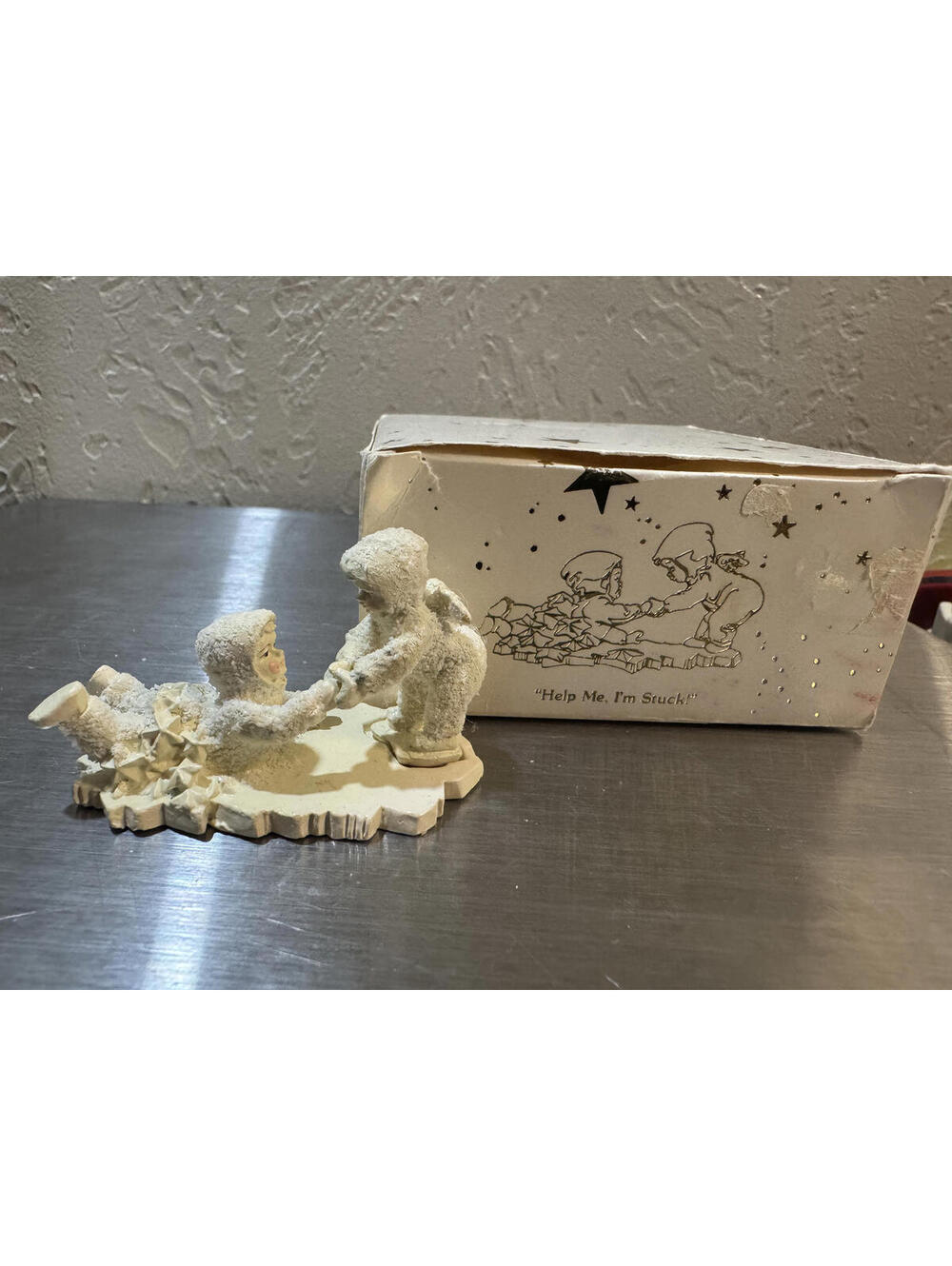 Dept 56 Snow Babies "Help Me, I'm Stuck!" with Original Box